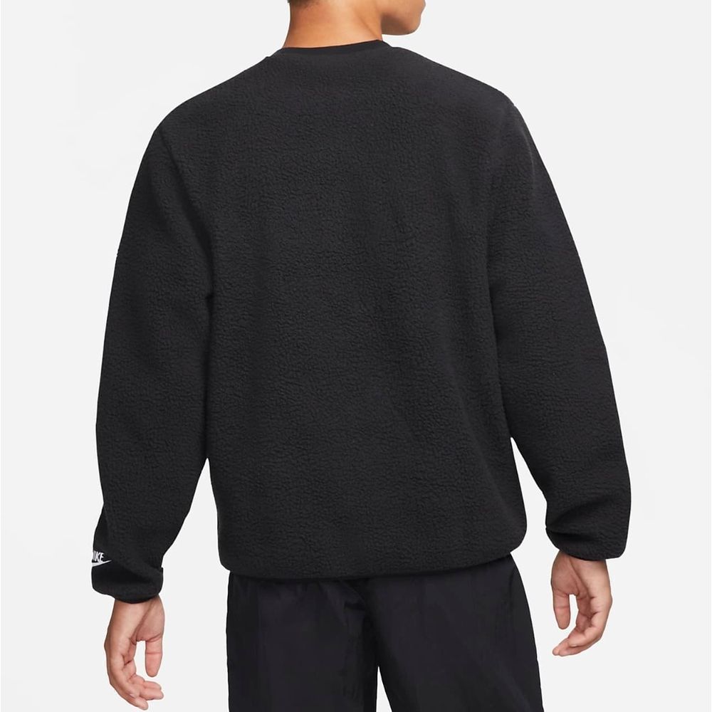 Nike Sportswear Essential Sherpa Sweatshirt Men's M Black White DD5017-010 NSW - Picture 9 of 16